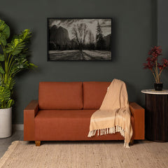 Noah Large 2 Seater Sofa with Wooden Handrest - Fabuliv