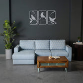 Claire Upholstered Sofa With Chaise Sectional - Linen Fabric