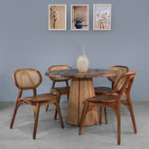Fidel Solid Wood 4 Seater Dining Table with 4 Chairs