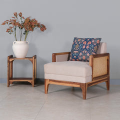 Arbor Rattan Sofa 1 Seater Textured Ivory