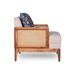 Arbor Rattan Sofa 1 Seater Textured Ivory