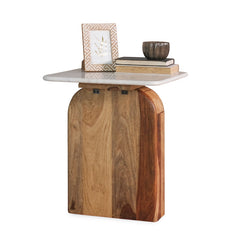 Timbero Marble Top and Wood End Table