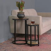 Eclat Iron and Wood Set of 2 End Table