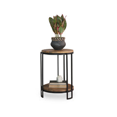 Solene Iron and Wood End Table