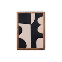 Wooden Wall Art Set of 3 in Black and White Colour