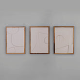 Wooden Wall Art Set of 3 in White Colour
