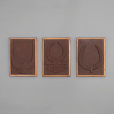 Wooden Wall Decor Set of 3 in Vintage Rust Colour
