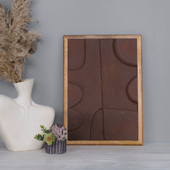 Wooden Wall Art Set of 3 in Vintage Rust Colour