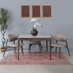 Clarion Marble Top 4 Seater Dining Set
