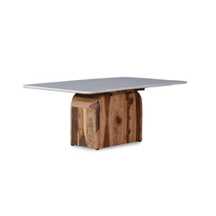 Timbero Marble Top and Wood Coffee Table