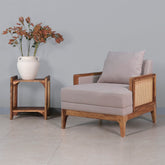 Arbor Rattan Sofa 1 Seater Textured Light Brown