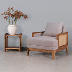 Arbor Rattan Sofa 1 Seater Textured Light Brown