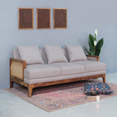 Arbor Rattan Sofa 3 Seater Textured Light Brown
