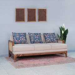 Arbor Rattan Sofa 3 Seater Textured Ivory
