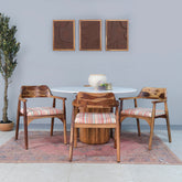 Gistel Marble Top 4 Seater Dining Set with Diego Chair