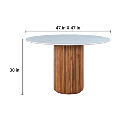 Gistel Marble Top 4 Seater Dining Set with Diego Chair