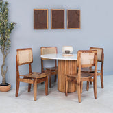 Gistel Marble Top 4 Seater Dining Set