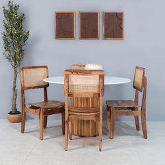Gistel Marble Top 4 Seater Dining Set