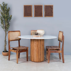 Gistel Marble Top 4 Seater Dining Set