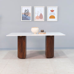 Gistel Marble Top 6 Seater Dining Table