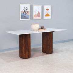 Gistel Marble Top 6 Seater Dining Table