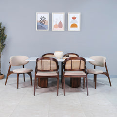Gistel Marble Top 6 Seater Dining Set