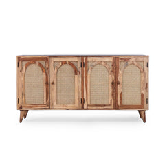 Verona Rattan Sheesham Wood Cabinet