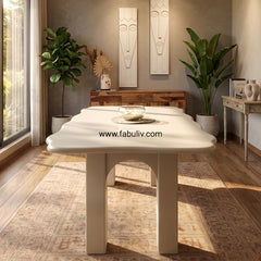 Avorio Dining Table with PU Matt Mettalic Finish