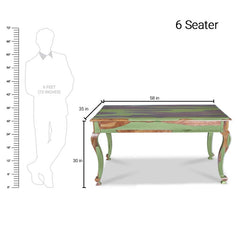 Pansy Solid Wood Six Seater Dining Table