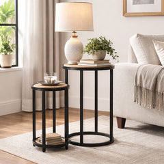 Eclat Iron and Wood Set of 2 End Table