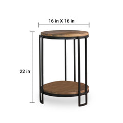 Solene Iron and Wood End Table