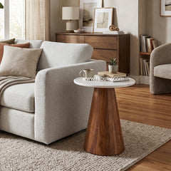 Novello Marble & Sheesham Wood End Table