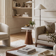 Novello Marble & Sheesham Wood End Table