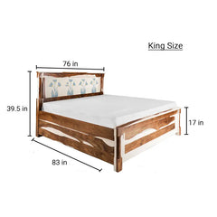 Solid Sheesham Wood Bed with Hand Painting