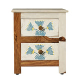 Orion Solid Sheesham Wood Bedside Table with Hand Painting