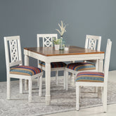Riviera Solid Wood 4 Seater Dinning Set with Upholstery