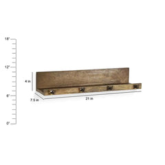 Jamie Camel Wall Shelf with Hooks