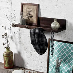 Jamie Camel Wall Shelf with Hooks