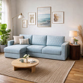 Claire Upholstered Sofa With Chaise Sectional - Linen Fabric
