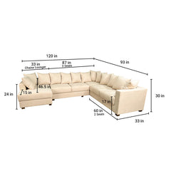 Striado Upholstered Sofa With Chaise Sectional