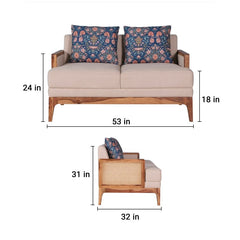 Arbor Rattan Sofa 2 Seater Textured Ivory