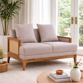 Arbor Rattan Sofa 2 Seater Textured Light Brown