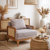 Arbor Rattan Sofa 1 Seater Textured Light Brown