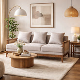 Arbor Rattan Sofa 3 Seater Textured Light Brown