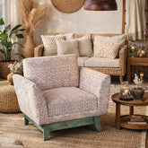 Victoria Solid Wood One Seater Sofa with Hand Woven Upholstery