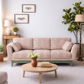 Victoria Solid Wood Three Seater Sofa with Hand Woven Upholstery
