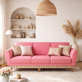 David Solid Wood Hand Carved Three Seater Sofa