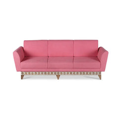 David Solid Wood Hand Carved Three Seater Sofa