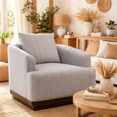 Samuel Solid Wood Single Seater Sofa in Marine Blue
