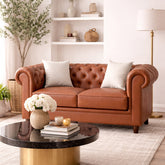 Grace Chesterfield 2 Seater Sofa in Premium Lethrite Fabric in 2 Colours